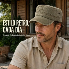 Gorra de cadete militar lavado, estilo vintage, para mujeres y hombres