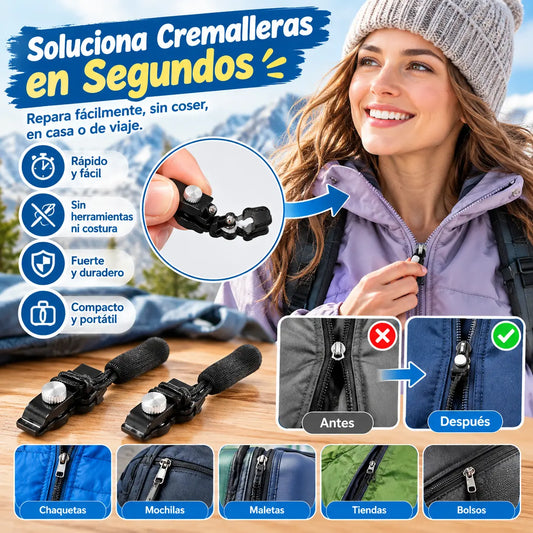 🔥（40 piezas）🎁Reparador de cremalleras universal: cabezal extraíble para una reparación rápida y sencilla de la cremallera.