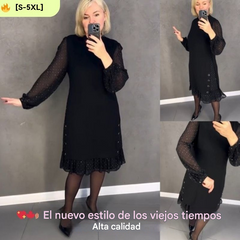 🔥👗【S～5XL】Nuevo vestido casual de moda con volantes amplios y mangas largas en color sólido