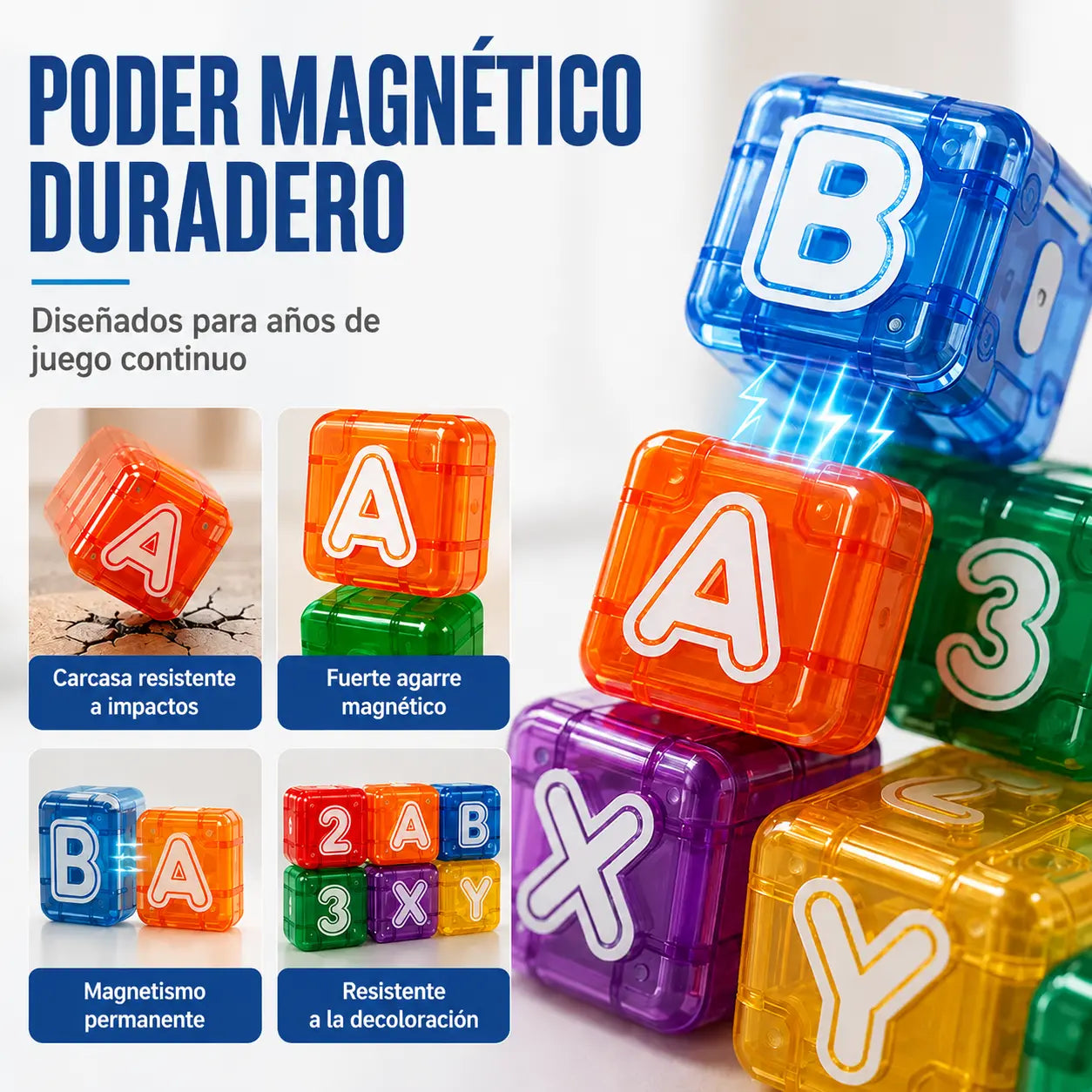 📢📢¡40% de descuento por tiempo limitado! 【40 bloques de construcción + caja de almacenamiento】⏰Bloques magnéticos de construcción de letras y números para niños
