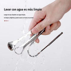 【Juego de 4 piezas】Juego de raspadores de lengua de acero inoxidable