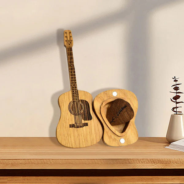 🔥VENTA CALIENTE 50% DE DESCUENTO🎸Mini estuche de madera para púas de guitarra