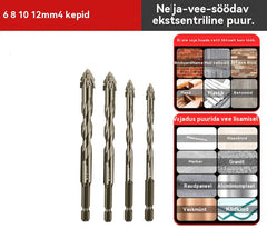 【6+8+10+12mm】 | Väga tugev 4-piluline ekstsentriline puurikomplekt