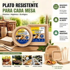 🍽️ 【¡Compra 1 y llévate 1 gratis! (40 artículos en total)】🌱Platos Desechables Biodegradables Peel Plate | Antiadherentes Impermeables Sin Lavado para Exterior y Hogar✨