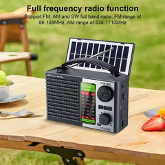 💥50% sleva!!🏕️Multifunkční přenosné rádio, AM rádio, pevná karta Bluetooth, vícezónový zvuk