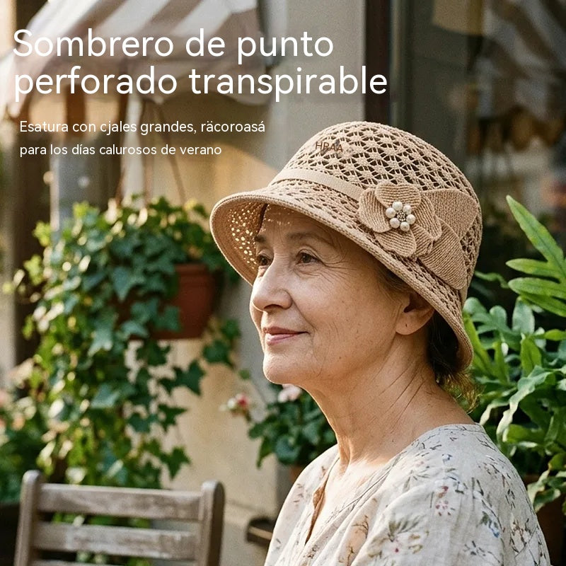 👒Elegante sombrero de sol con diseño trenzado calado, ofrece una fuerte protección contra los rayos solares.