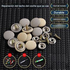 🔥【30% OFF】La lona del techo del automóvil se está cayendo, fije el clip de fijación de clavos, modificación y restauración del interior del automóvil sin desmontaje (kit de herramientas de instalación + destornillador + toalla incluidos)