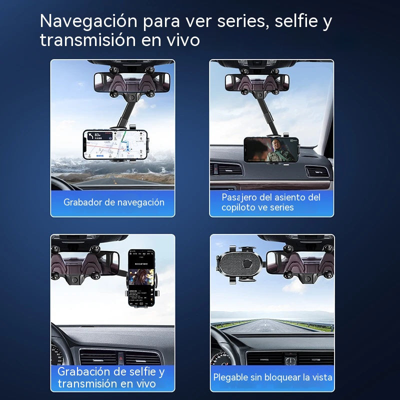 ⏰【Oferta por tiempo limitado: 55% de descuento】Soporte ajustable para teléfono móvil para espejo retrovisor de coche