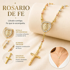 ✝️❤️Collar con cruz del rosario de la Virgen María