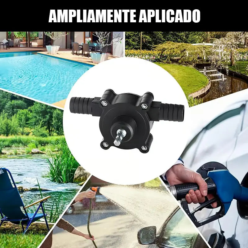 🔥👨‍🌾🔩Bomba de Agua Portátil sin Electricidad – Compatible con Taladro, Autocebante y Práctica