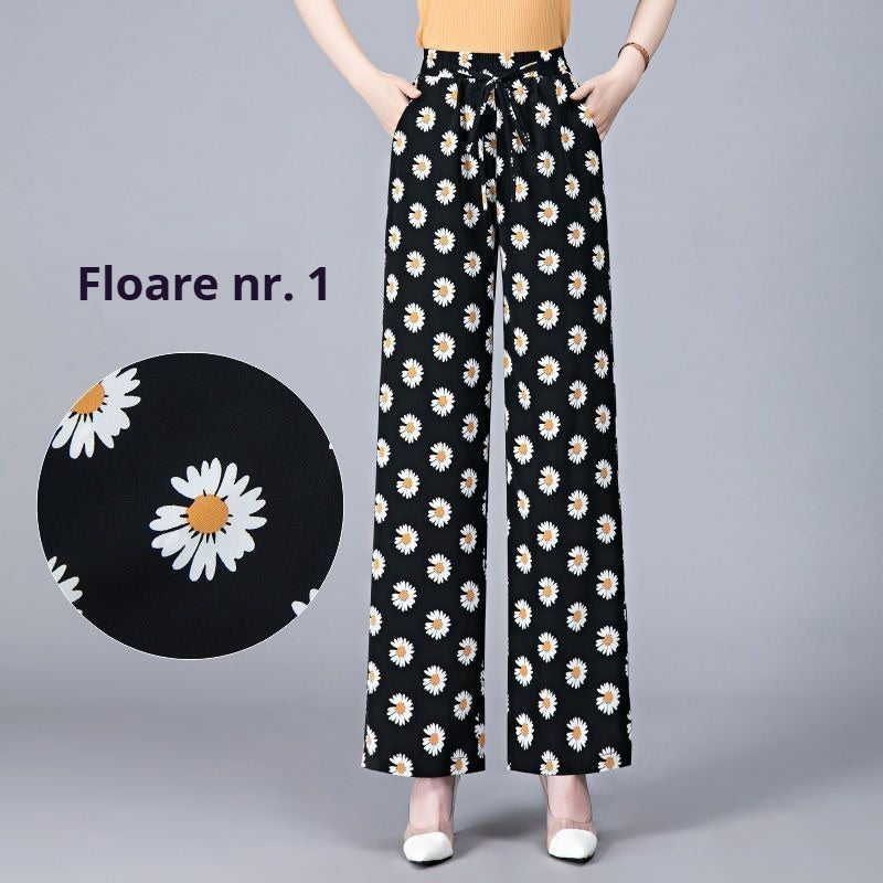 🔥【40-105KG】👖Pantalones casuales de mujer confeccionados en seda glacial, talla grande, corte ajustado, agradables para la piel y transpirables