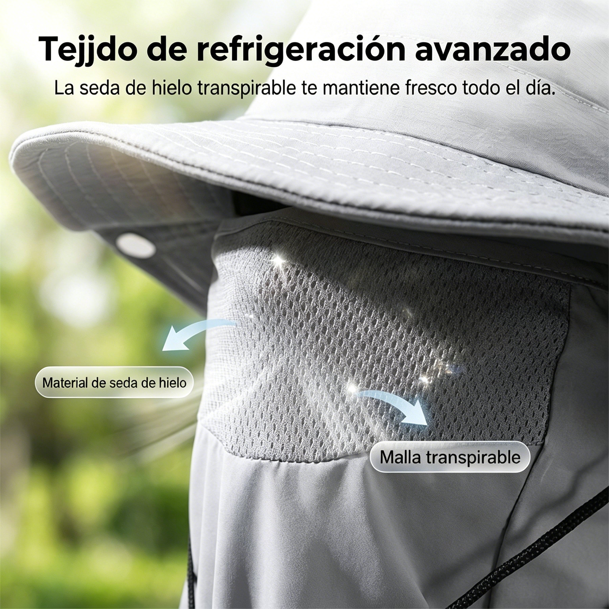 🧢🎣 Gorro de pescador transpirable con mascarilla desmontable – Protección UPF 50+, ligero e ideal para actividades al aire libre 🛡️