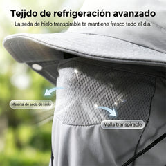 🧢🎣 Gorro de pescador transpirable con mascarilla desmontable – Protección UPF 50+, ligero e ideal para actividades al aire libre 🛡️