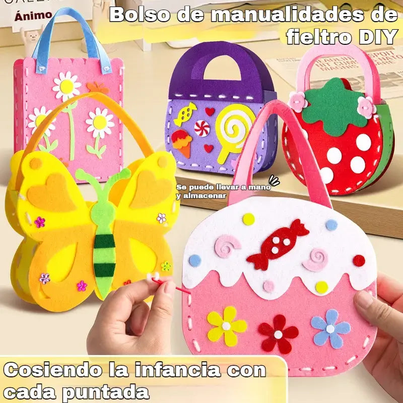 🔥【4 piezas/8 piezas】🥰Bolsos infantiles hechos a mano no tejidos DIY, el mejor regalo para los niños🎁