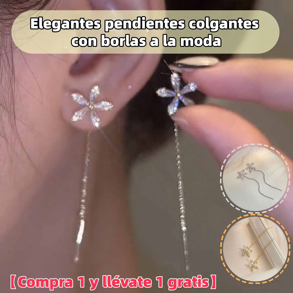 【Compra 1 y llévate 1 gratis】⭐[2 piezas 23€]🔥Elegantes pendientes colgantes con borlas a la moda