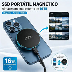 💾⚡【16TB】Disco Duro SSD Portátil Magnético – Alta Velocidad, Compatible con USB-C para Móvil y PC 🧲