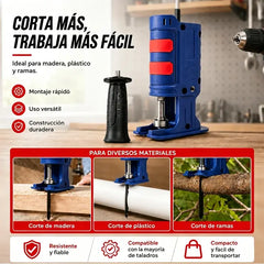 🔧 Adaptador de Taladro a Sierra Eléctrica – Convierte tu Taladro en Sierra de Calar o Sable, Multifunción para Madera 🧰