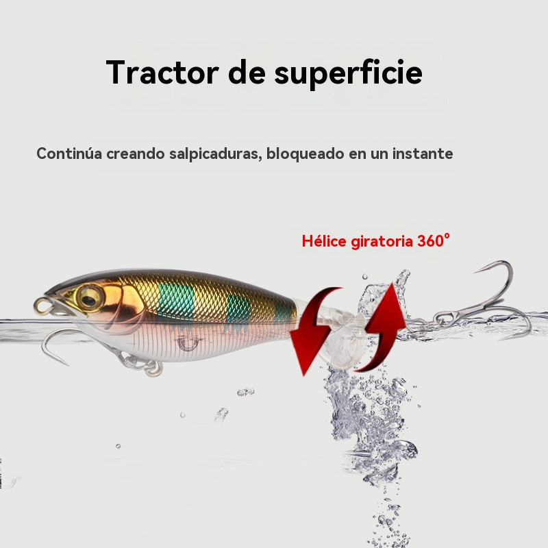🐟🎣【6 piezas 28 euros】Cebo de hélice de tractor biónico Minnow