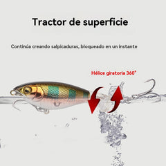🐟🎣【6 piezas 28 euros】Cebo de hélice de tractor biónico Minnow