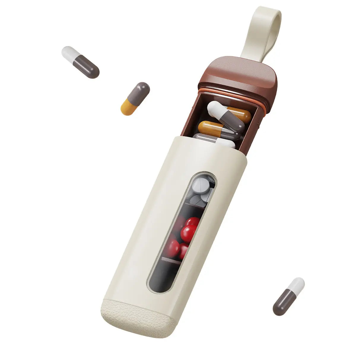 【Compra 1 y llévate 1 gratis】 Mini pastillero con tres compartimentos para uso matutino, vespertino y nocturno, portátil.