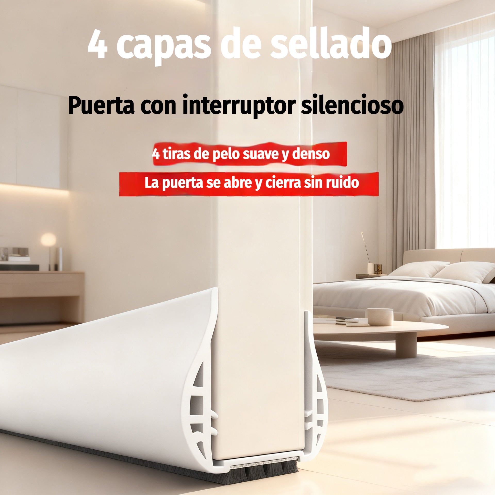 【93cm】🏠🚪 Tira de sellado insonorizante de PVC para huecos de puertas