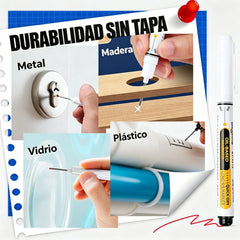【10 unidades】🛠️ Rotulador permanente oleoso de secado rápido – Punta fina de precisión para metal, plástico, madera y más ⚡