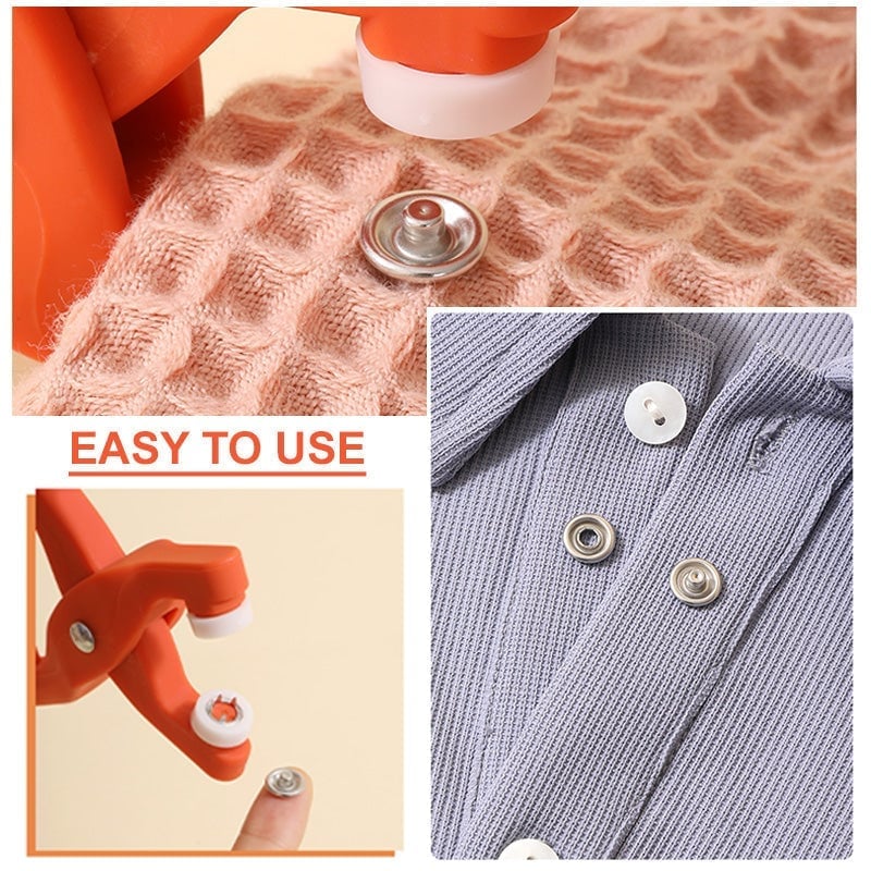 🔥【Alicates de montaje + 150 botones】Alicates de instalación de botones de ropa + botones invisibles, no requiere costura