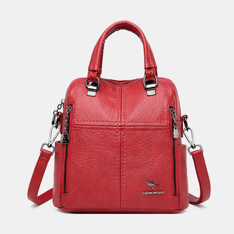 🎒🌟【Elegante y a la moda】Mochila/bolso cruzado de cuero multifuncional de gran capacidad🐾