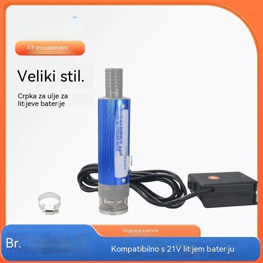 【Električna pumpa za ulje】Nova Denaqi 21V pumpa za ulje s litijevom baterijom, pumpa za ulje i vodu s dvostrukom namjenom, litijeva baterija