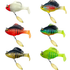 🎣🐟【artefacto de pesca】Juego de 6 señuelos blandos con cola en T