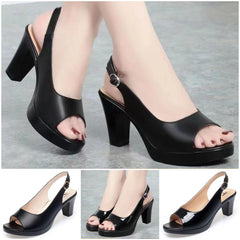 💞Sandalias de tacón alto informales y elegantes con forma de boca de pez.