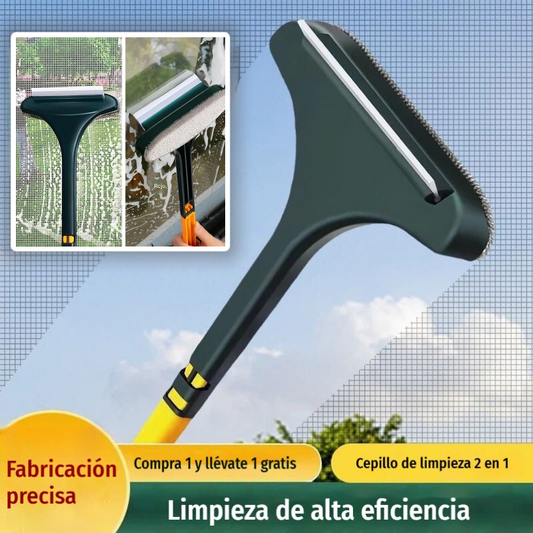 ✨【Compra 1 y llévate 1 gratis】Cepillo para limpiar mosquiteras + cepillo para limpiar cristales. Herramientas de limpieza 2 en 1.