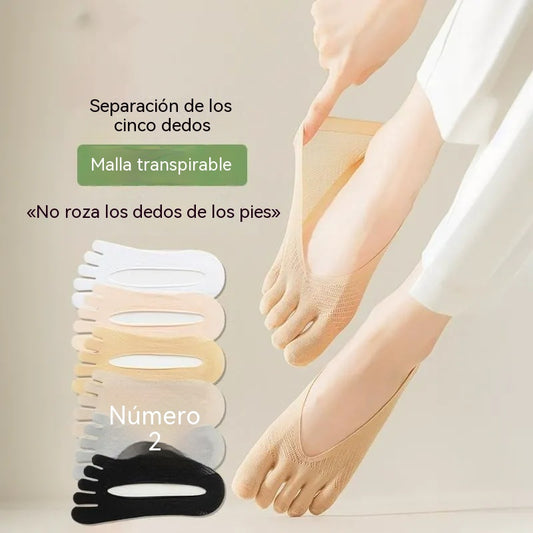 【Compra 5 pares y llévate 5 gratis】🔥¡Producto estrella!🥳 Calcetines unisex invisibles con dedos que se adaptan a la forma del pie.