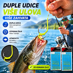 ❤️‍🔥 (20 komada) Ultra oštre klasične dvostruke udice za ribolov