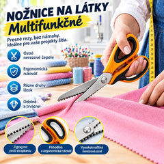 ✂️ Viacúčelové nožnice na rezanie s cikcakovou strihacou hranou – na látky, papier a remeslá 🧵