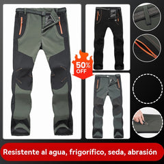 【💥Alta calidad】【S-5XL】Pantalones de senderismo para hombre, suaves, impermeables, a prueba de viento, transpirables, cálidos y gruesos, de polar para deportes al aire libre.