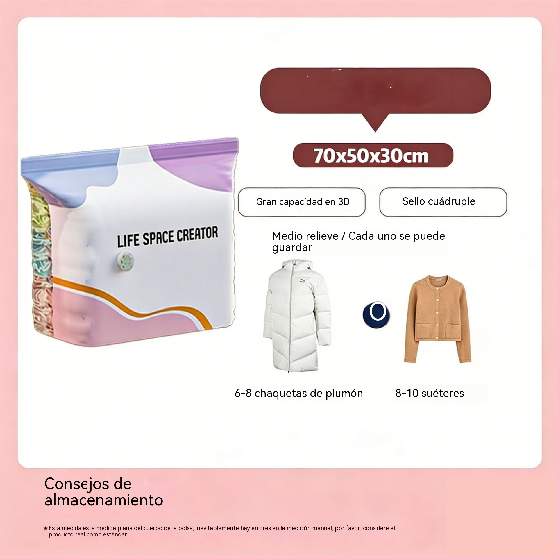 🧳💨【5 unidades por 29 euros】 Bolsa de almacenamiento al vacío grande y compresible: no requiere bomba, es a prueba de fugas e ideal para ahorrar espacio en maletas y en casa ✈️