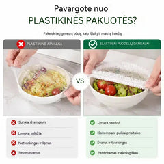 🔥【300 vnt.】28 €🎉Kuo daugiau perkate, tuo daugiau sutaupote🎁Vienkartiniai elastingi maisto uždangalai, tinkantys dubenims ir lėkštėms