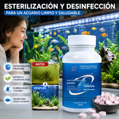 🔥【150cápsulas】🐟🌿Tabletas purificadoras de agua para acuarios con múltiples efectos: Esterilizan, eliminan el cloro y purifican el agua; aptas para acuarios y estanques.
