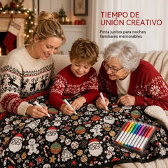 🎨 1 piezas 35 euro✨ Manta para colorear en familia (DIY) – Suave tejido polar, creativa y versátil 🧶