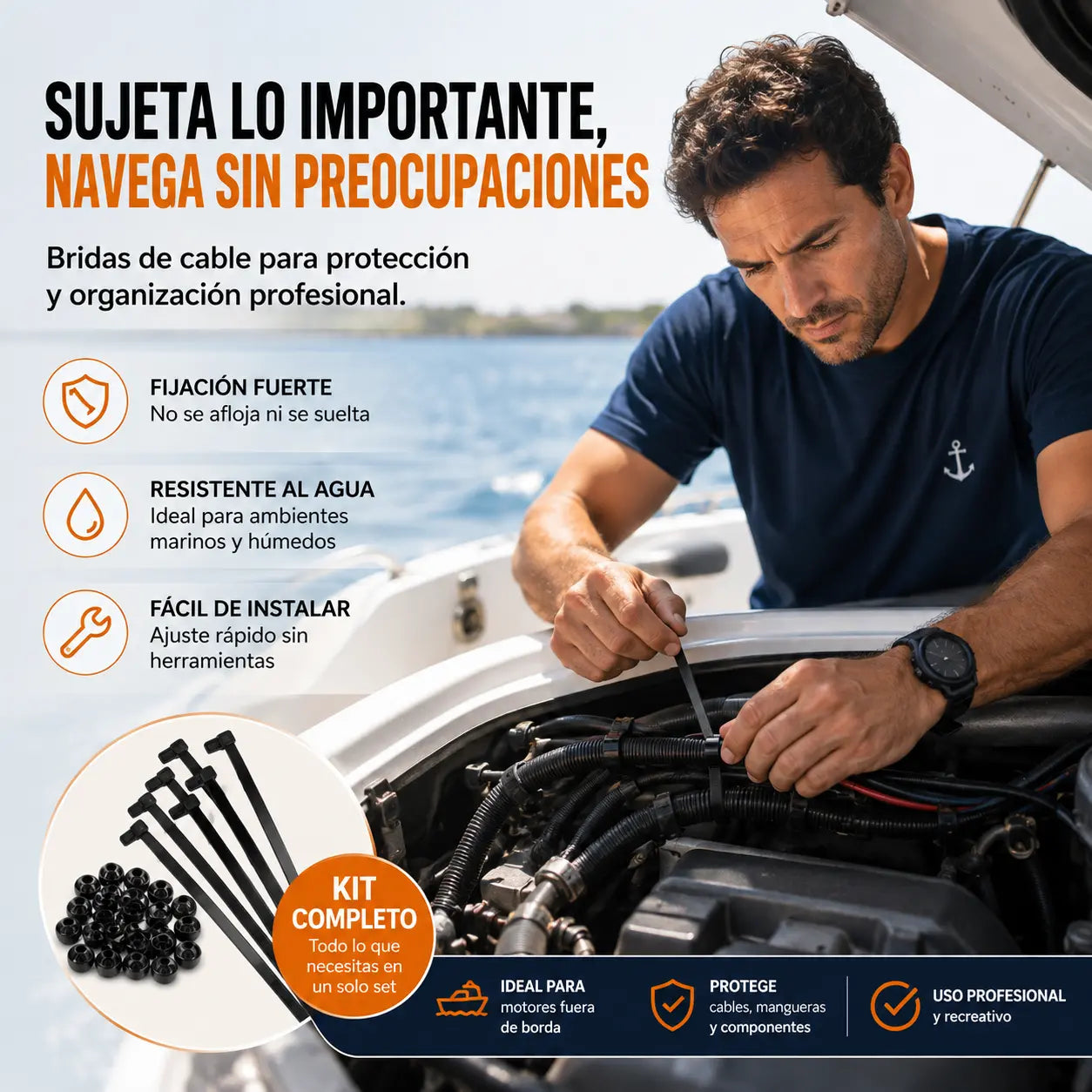 🔧🚗【70 piezas】Hebilla universal para bridas de nailon multifuncionales