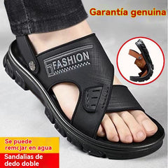 🐂【38-47】Nuevas sandalias de playa de cuero con suela gruesa para hombre