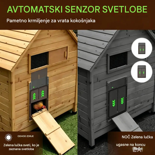 Časovno omejena razprodaja🔥Popolnoma avtomatska fotoobčutljiva vrata kokošinjca