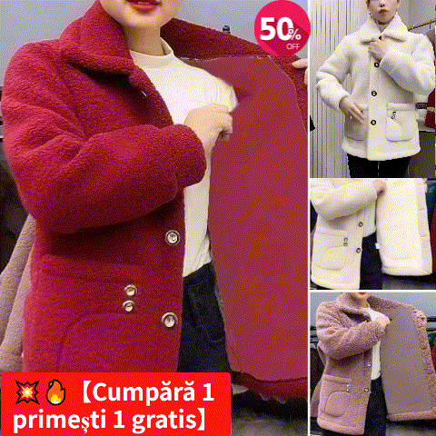 🔥💥🔥☃️Chaqueta cálida para mujer 2025, nueva moda, terciopelo, imitación de lana de cordero gruesa.