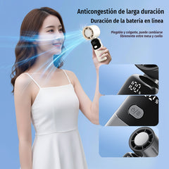 ❄️ Ventilador Portátil de Mano Refrigerante de Alta Velocidad 🌬️ 100 Niveles de Viento Ajustables ✨ Plegable y con Pantalla Digital