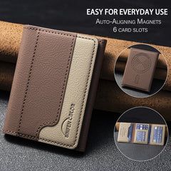 Cartera magnética tríptico con tarjetero, tarjetero universal para teléfono móvil con ventosa en la parte posterior.