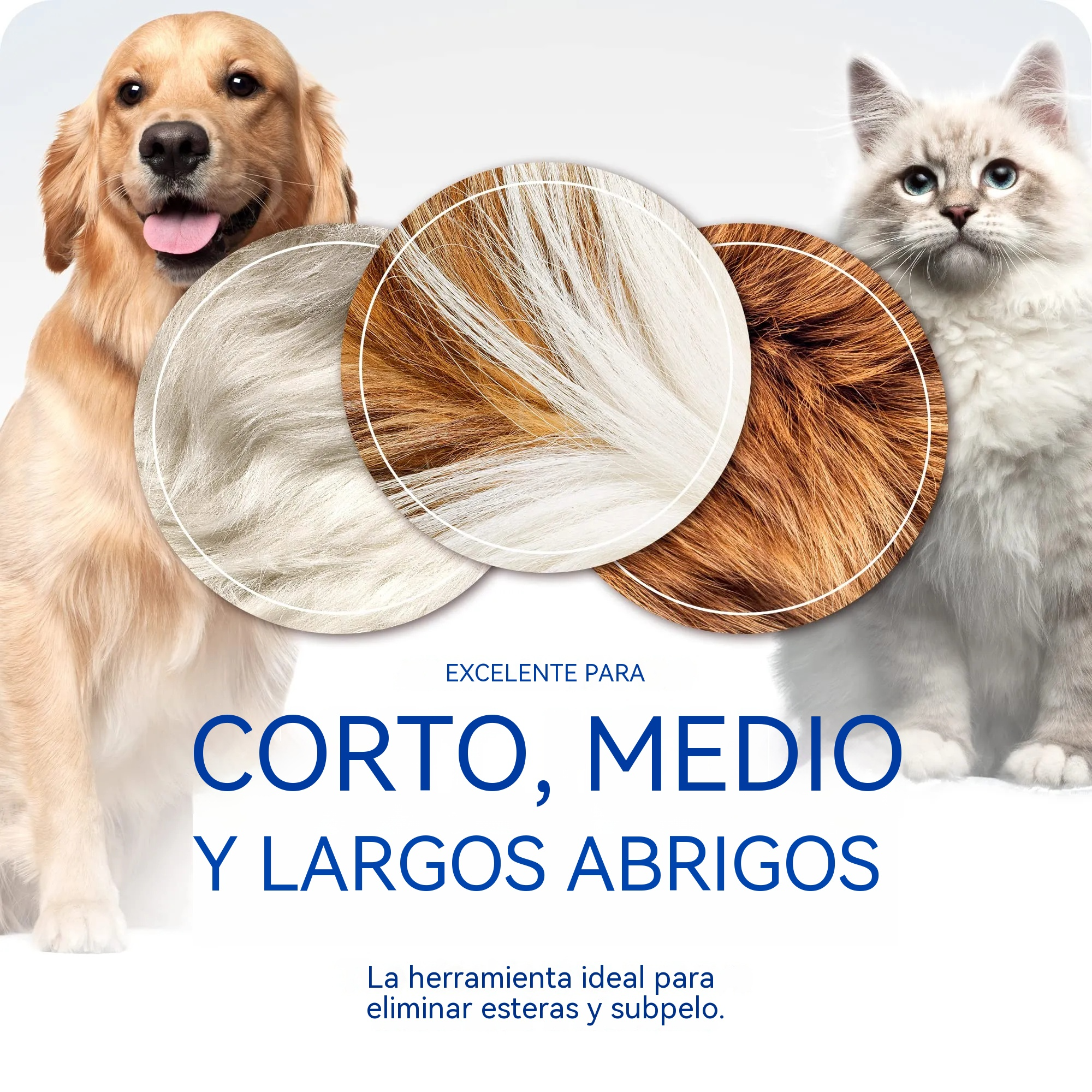 【compre uno y llévese otro gratis】2 piezas 22 euros | Herramienta profesional para eliminar el pelo muerto de perros y gatos: suave, eficaz y un hogar libre de pelo