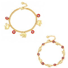 🔥Compra 1 y llévate 1 gratis (2 piezas)📿 🌀 Pulsera de estilo bohemio con colgante de elefante de la suerte: Un colgante con significado, longitud ajustable, material chapado en oro✨