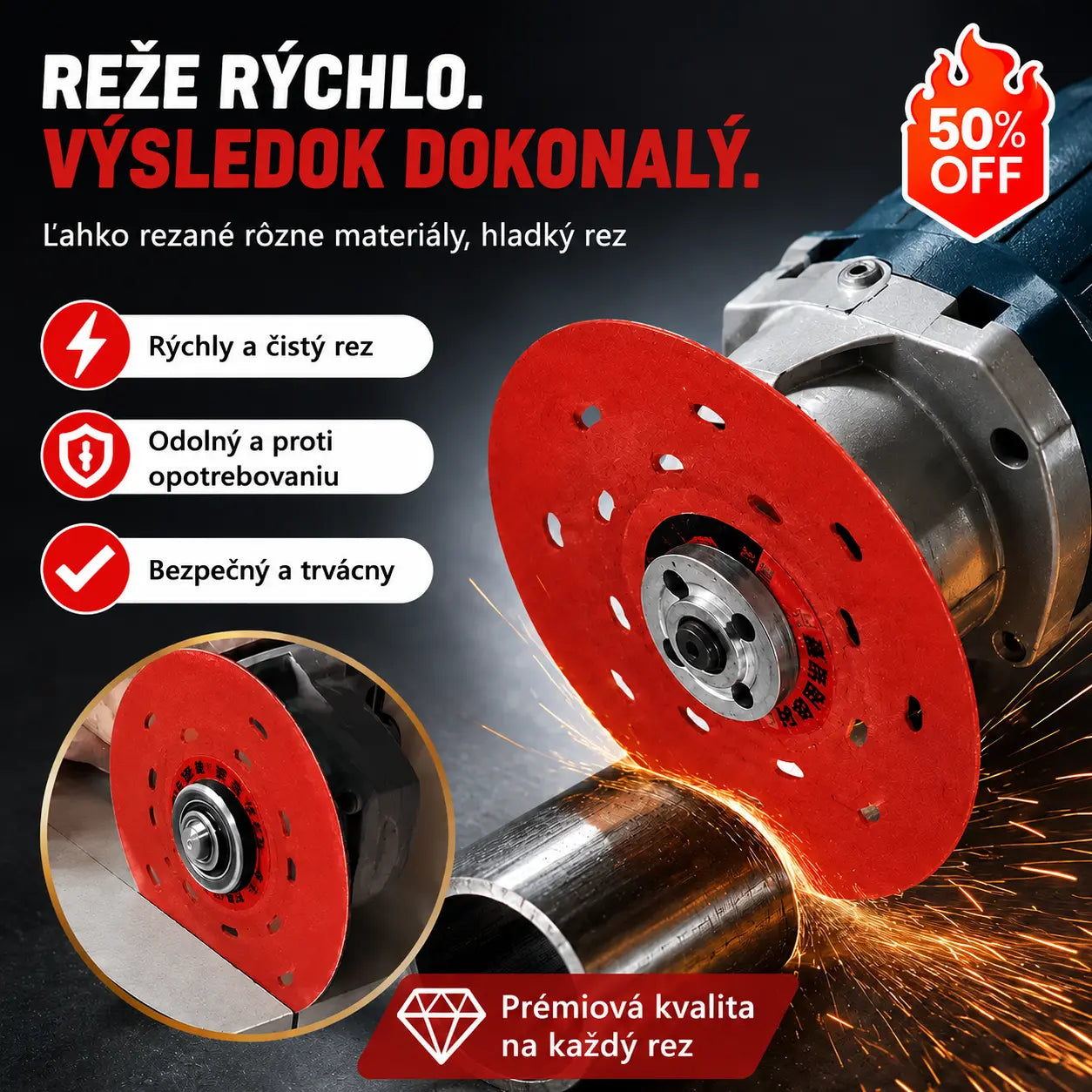 🔥✨【3 kusy】⚙️Rezný kotúč pre uhlovú brúsku na kamenné dosky