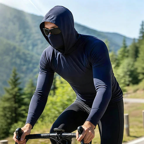 🔥🌞Sudadera con capucha ligera para hombre, secado rápido y protección UV